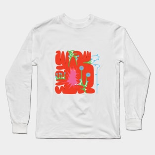 Abstract Flower | Contemporary Illustration | Minimal shapes | Urban Graffiti Long Sleeve T-Shirt